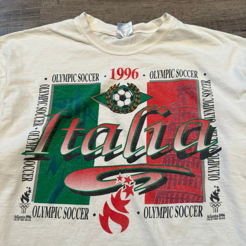 Vintage 1996 OLYMPICS Italia Soccer Team Football Tshirt