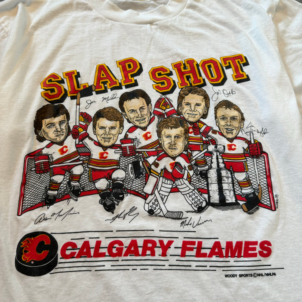 Vintage 1980's NHL Calgary Flames Caricature Tshirt