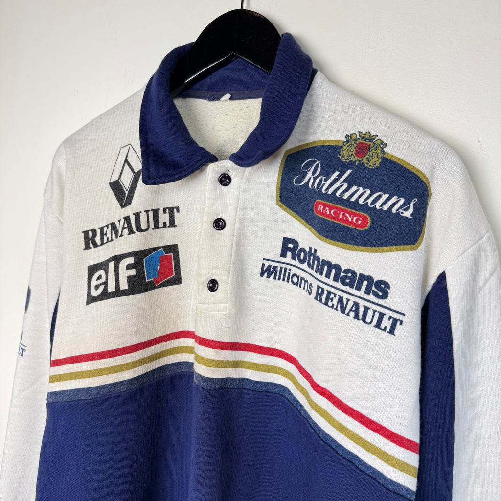 Vintage Rothmans Williams RENAULT Racing Collared Sweatshirt