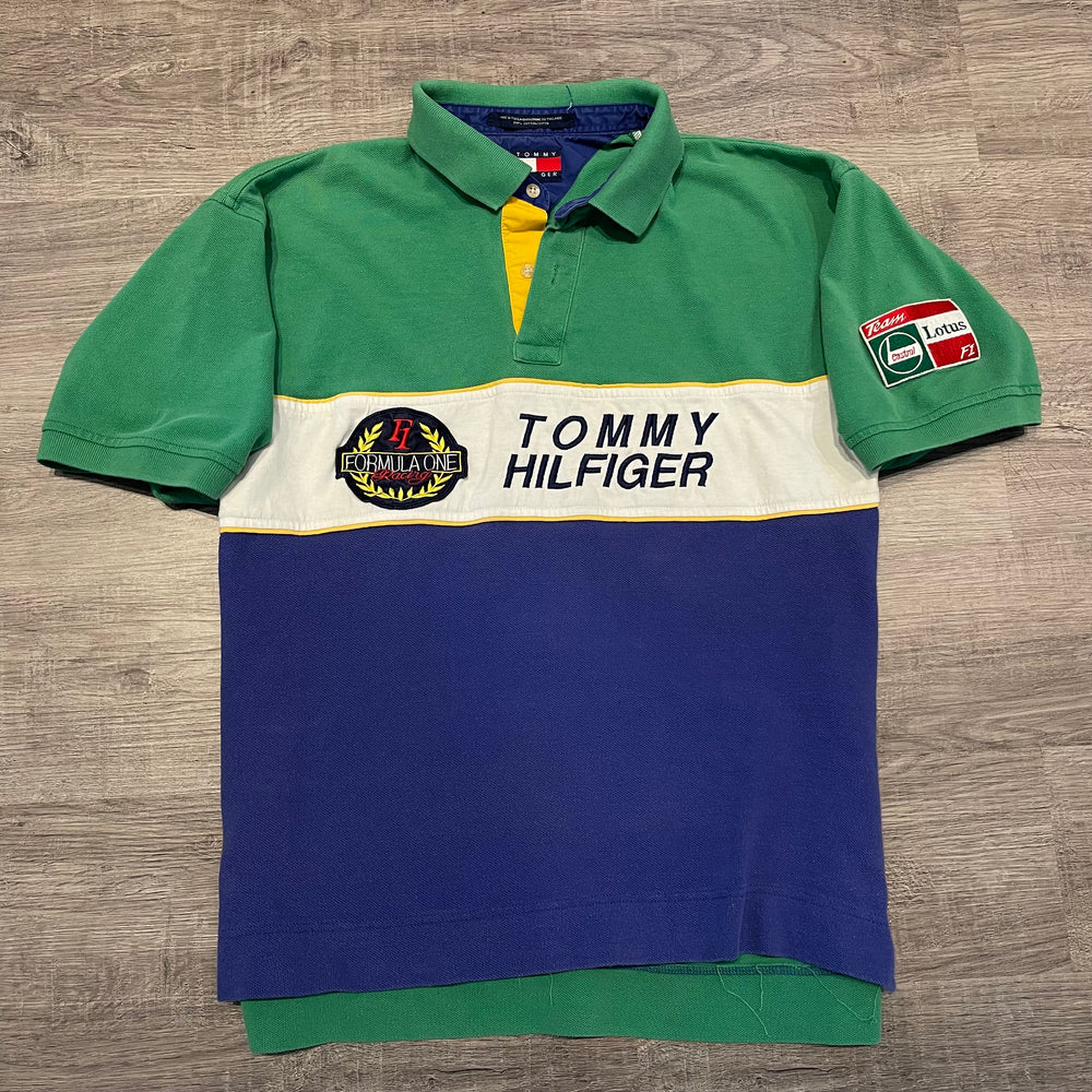 Vintage 90's TOMMY HILFIGER Formula One LOTUS Racing Polo Shirt