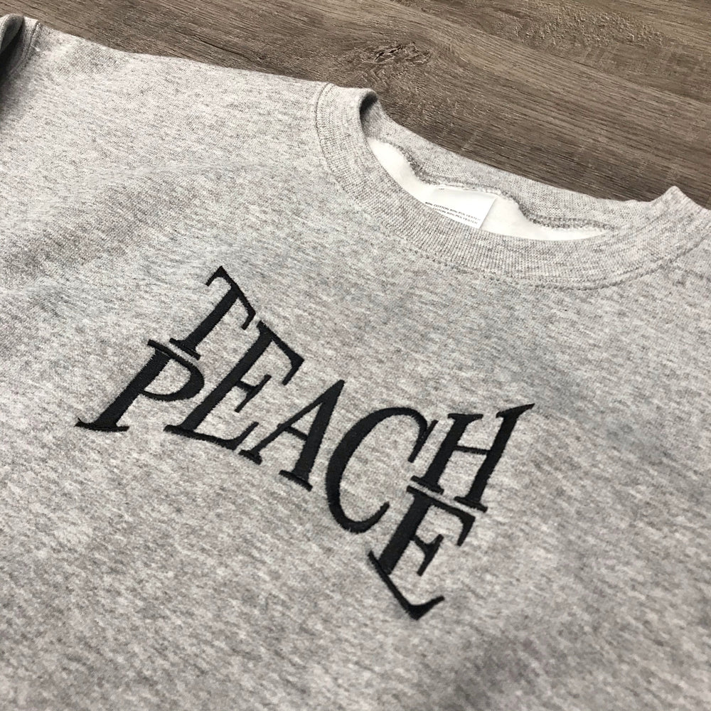 VINSTINCTS Teach Peace Crewneck Sweatshirt