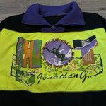 Vintage 90s Jonathan G SNOWBOARDING Neon Fleece Sweatshirt