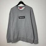 SUPREME F/W 2022 Black on Grey Box Logo Crewneck Sweatshirt