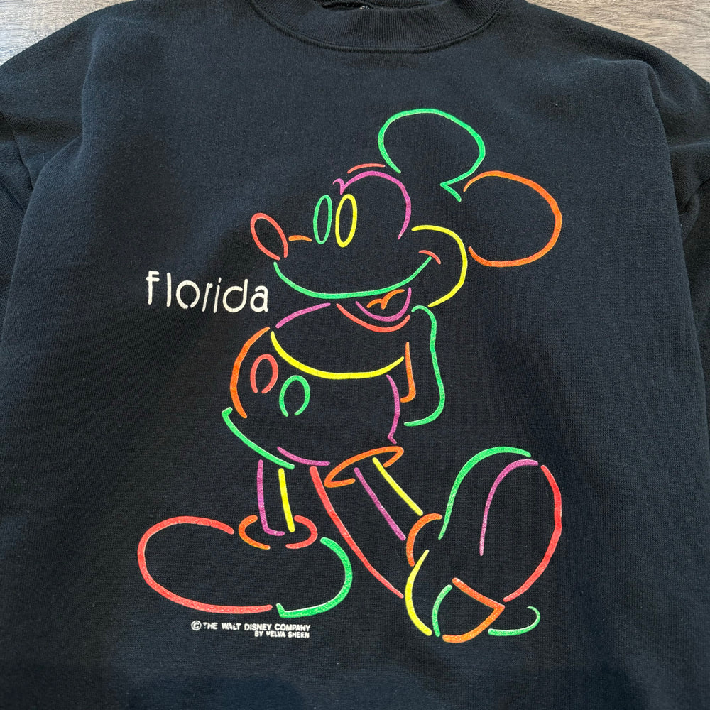 Vintage 90's DISNEY Mickey Mouse Neon Crewneck Sweatshirt