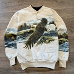 Vintage 90's EAGLE Wildlife Henley Sweatshirt