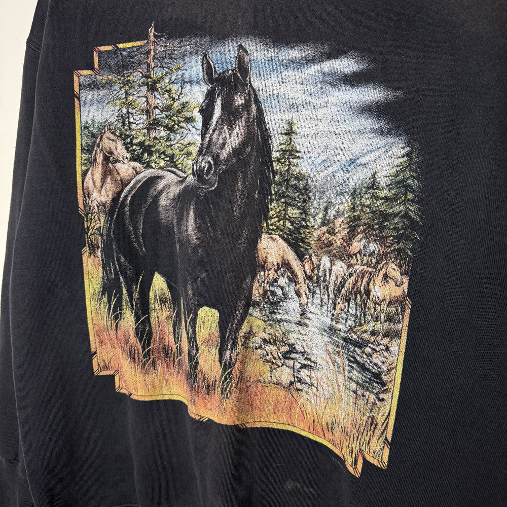 Vintage 90's HORSES Wildlife Sweatshirt