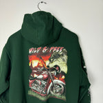 Vintage WILD & FREE Wildlife BIKER Hoodie Sweatshirt