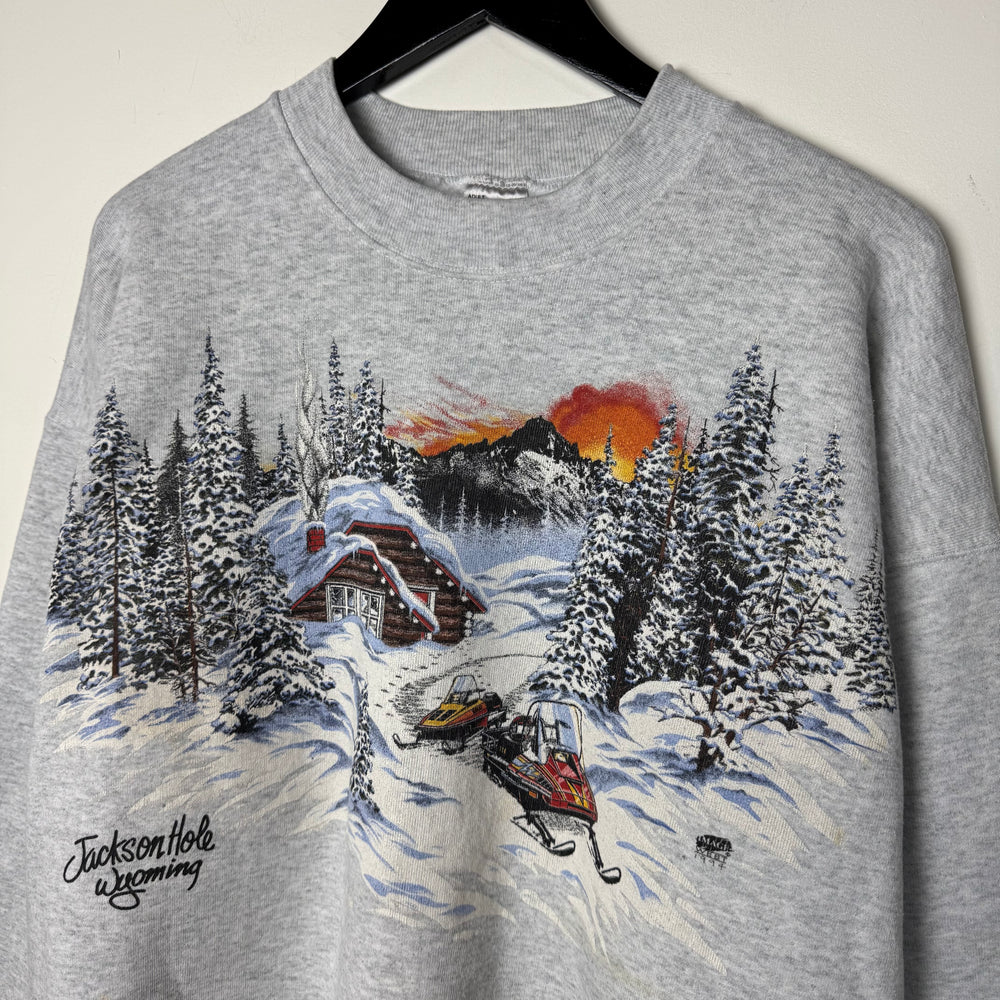 Vintage 90's COTTAGE Snowmobile Sweatshirt