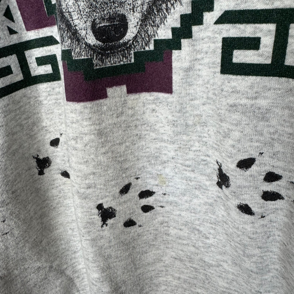 Vintage 1993 WOLF Wildlife Henley Sweatshirt