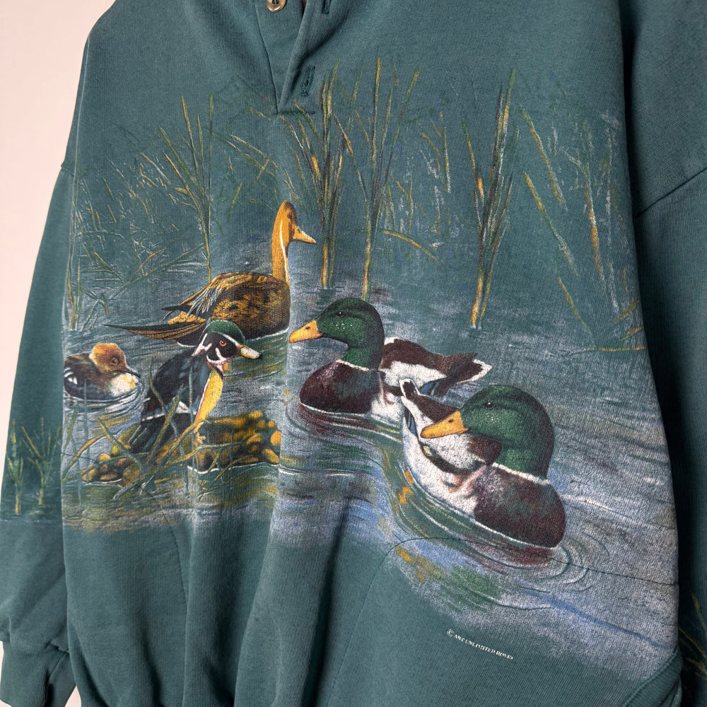 Vintage 90's DUCK Wildlife All Over Print Sweatshirt