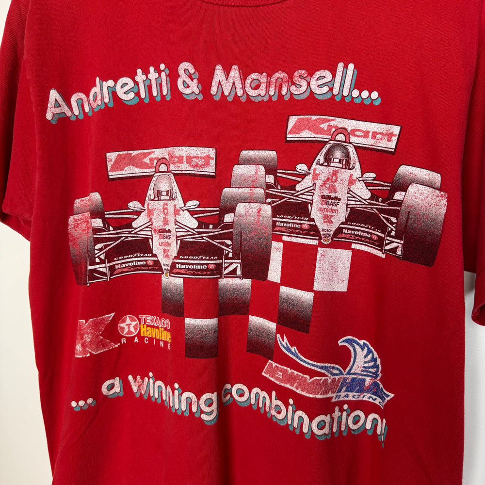 Vintage 90's FORMULA ONE F1 Racing Andretti & Mansell Tshirt