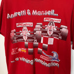 Vintage 90's FORMULA ONE F1 Racing Andretti & Mansell Tshirt