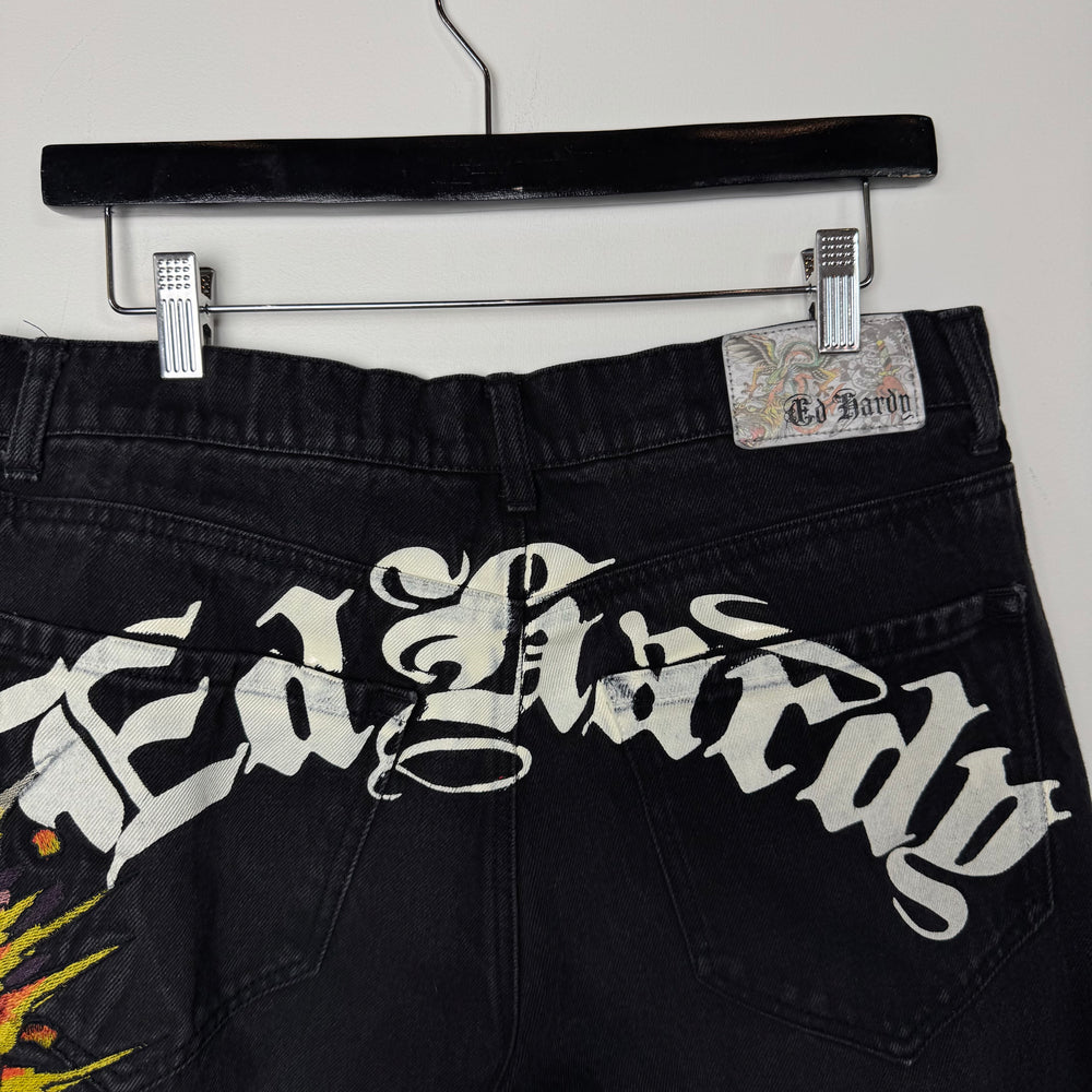 Vintage ED HARDY Embroidered Denim Shorts