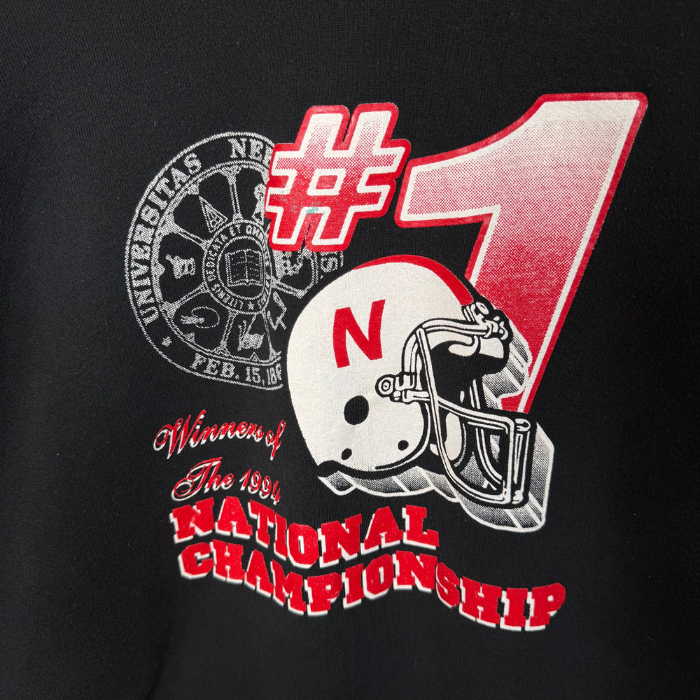 Vintage 90's University of NEBRASKA Varsity Hoodie Sweatshirt