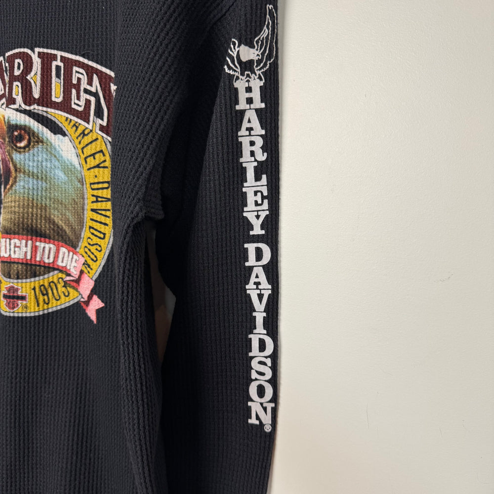 Vintage 1980's HARLEY DAVIDSON Thermal Sweatshirt