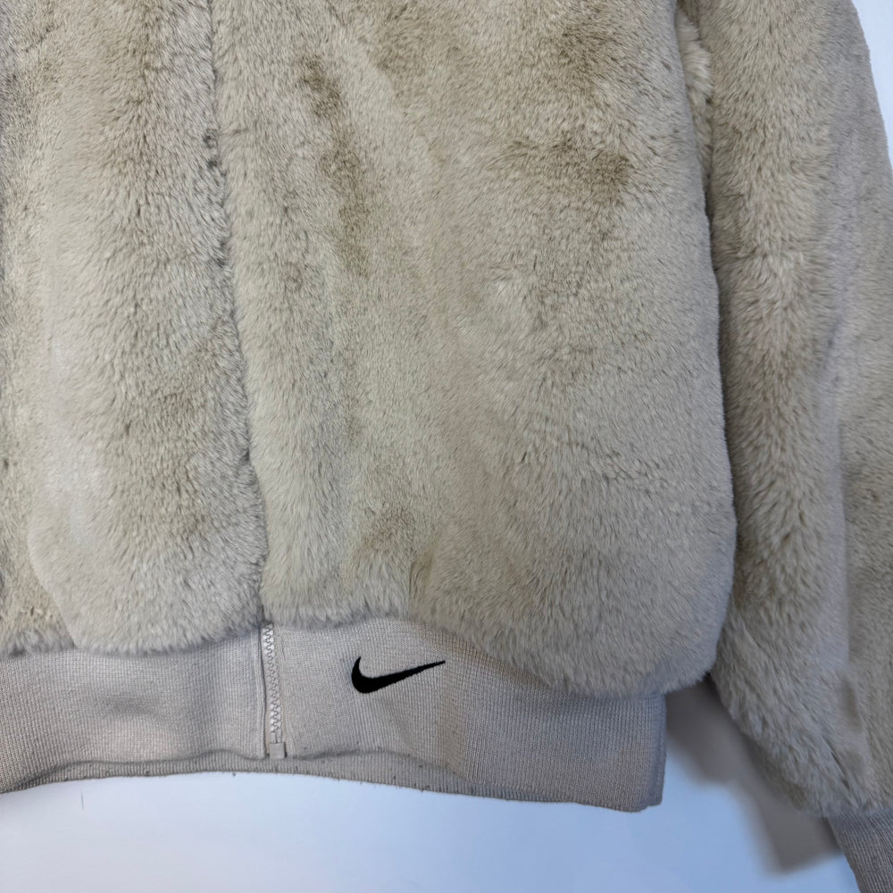 NIKE Swoosh Faux Fur Hoodie Jacket