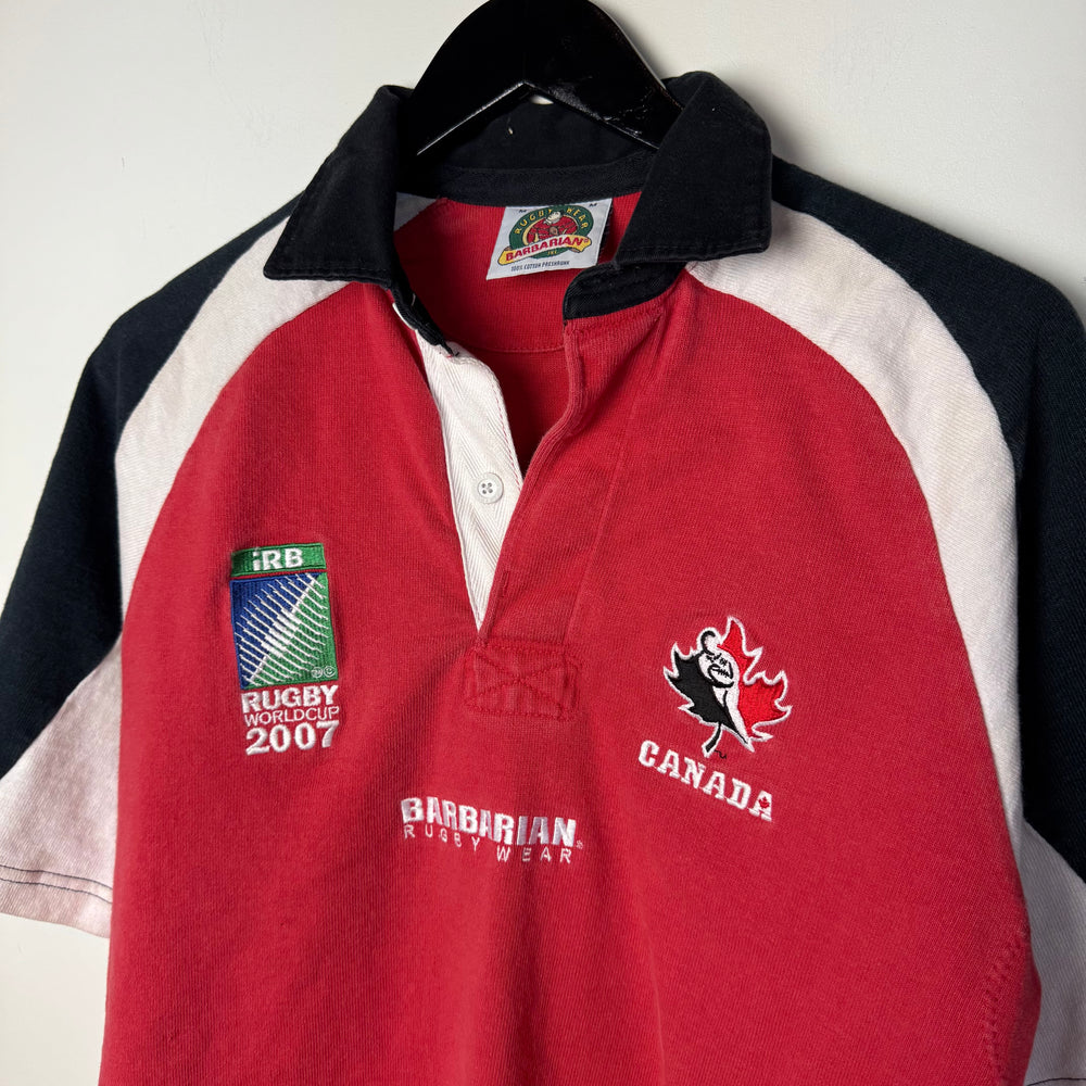 Vintage 2007 TEAM CANADA Rugby Short Sleeve Sweatshirt