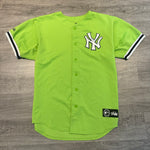 Vintage 90's MLB New York YANKEES Lime Green Baseball Jersey