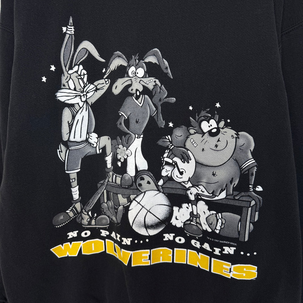 Vintage 90's LOONEY TUNES Wolverines Football Sweatshirt