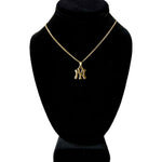 NY New York Pendant and Chain: Gold Finish