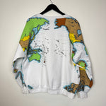 Vintage 90's WORLD MAP All Over Print Sweatshirt