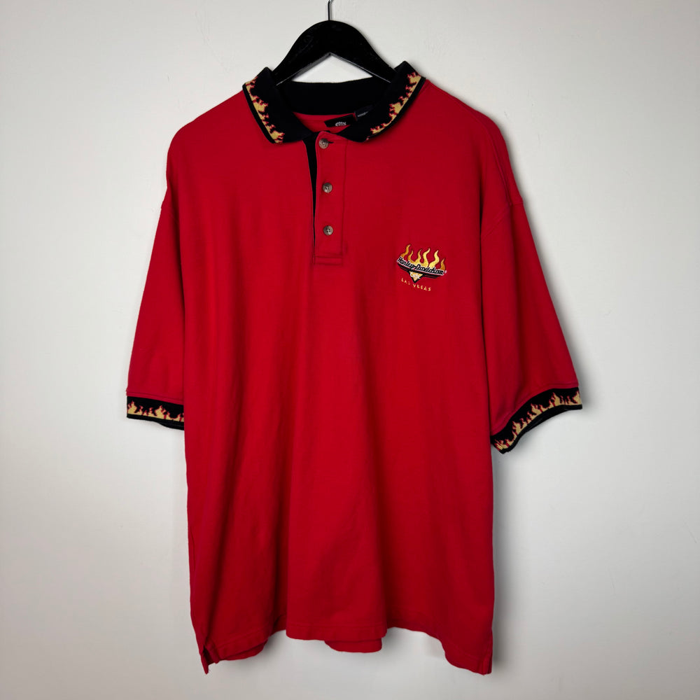 Vintage HARLEY DAVIDSON Flaming Polo Shirt
