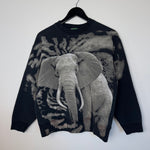 Vintage 90's ELEPHANT Wildlife All Over Print Sweatshirt