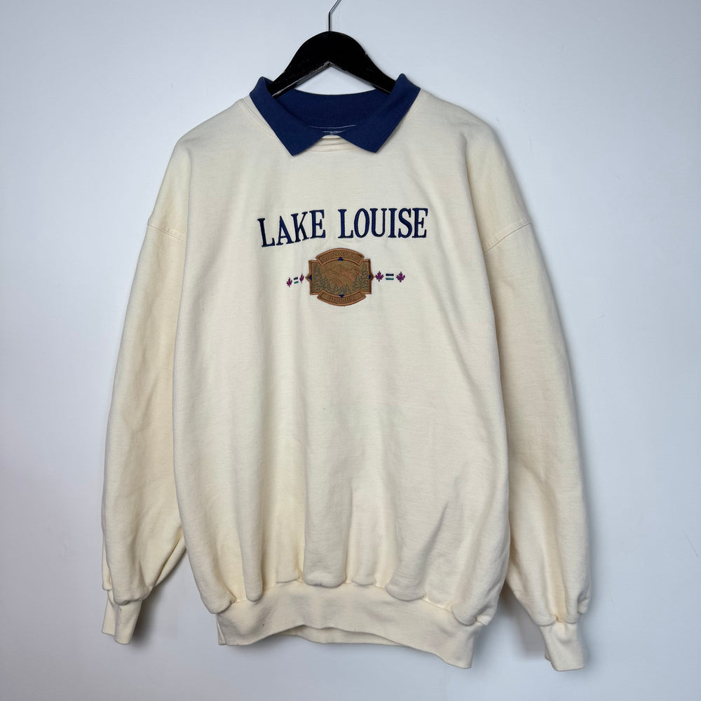 Vintage 90's LAKE LOUISE Canadian Rockies Collared Sweatshirt