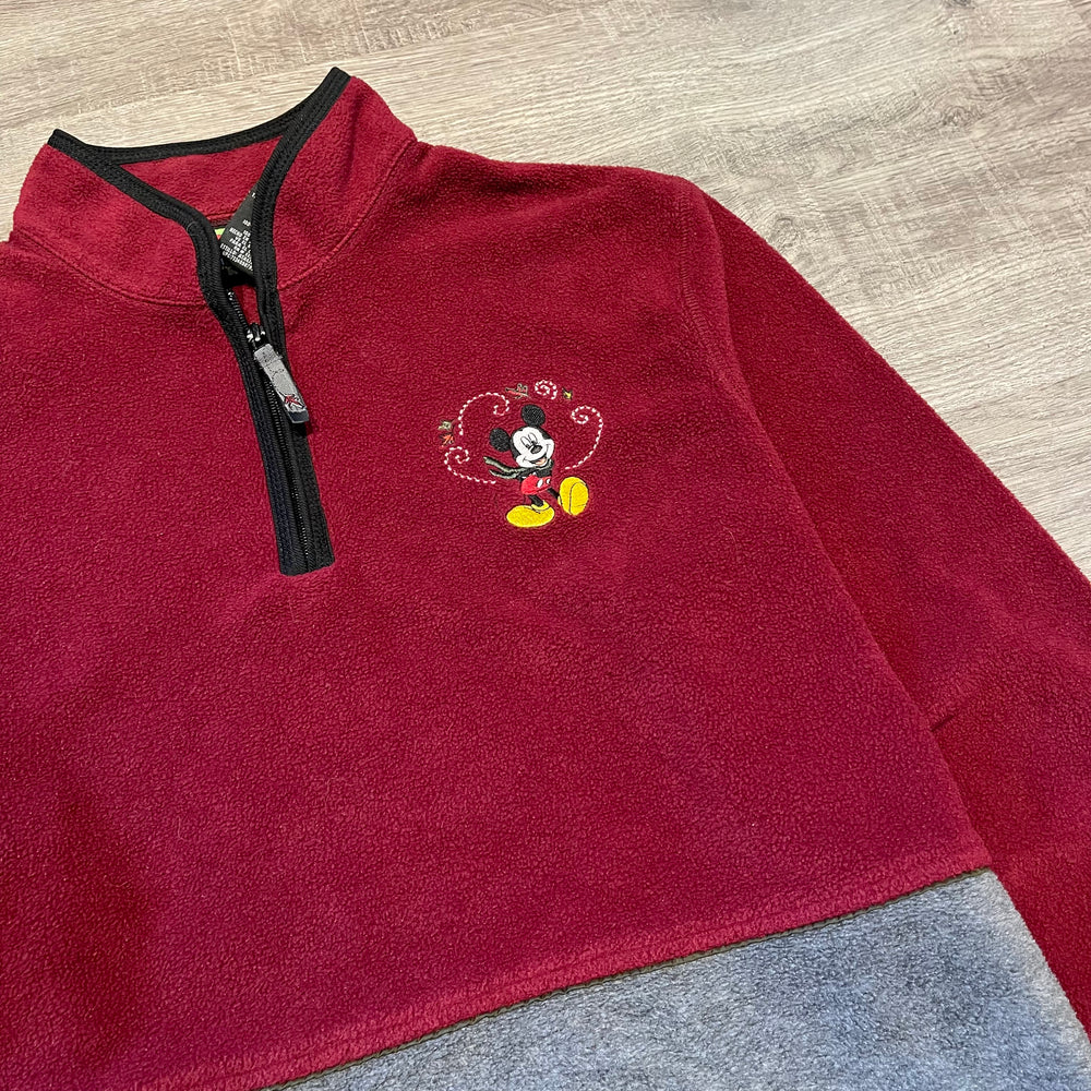Vintage 90's DISNEY Mickey Mouse Fleece 1/4 Zip Sweater
