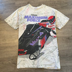 Vintage 90's YAMAHA Snowmobiles MAXIMUM FORCE All Over Print Tshirt