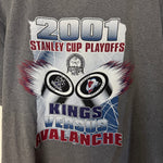 Vintage 2001 NHL Playoffs Kings VS. Avalanche Tshirt