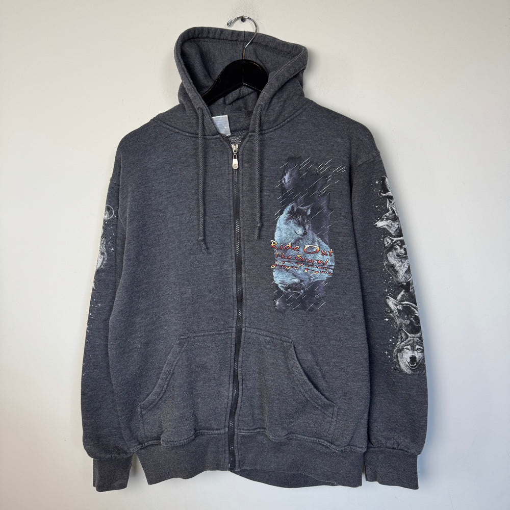 Vintage RIDE OUT THE STORM Biker Hoodie Sweatshirt