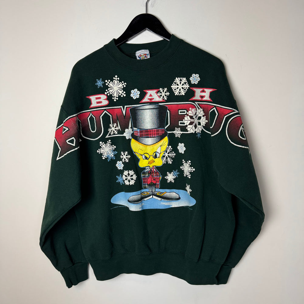 Vintage 90's Looney Tunes TWEETY Bahumbug Scrooge Sweatshirt