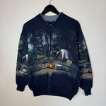 Vintage 90's CAMPING Wildlife All Over Print Sweatshirt