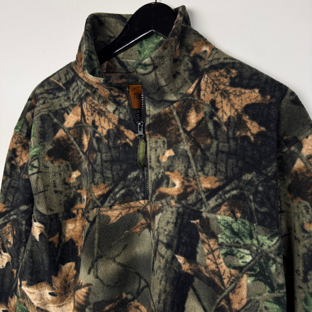 Vintage REAL TREE Camo Fleece 1/4 Zip Sweater