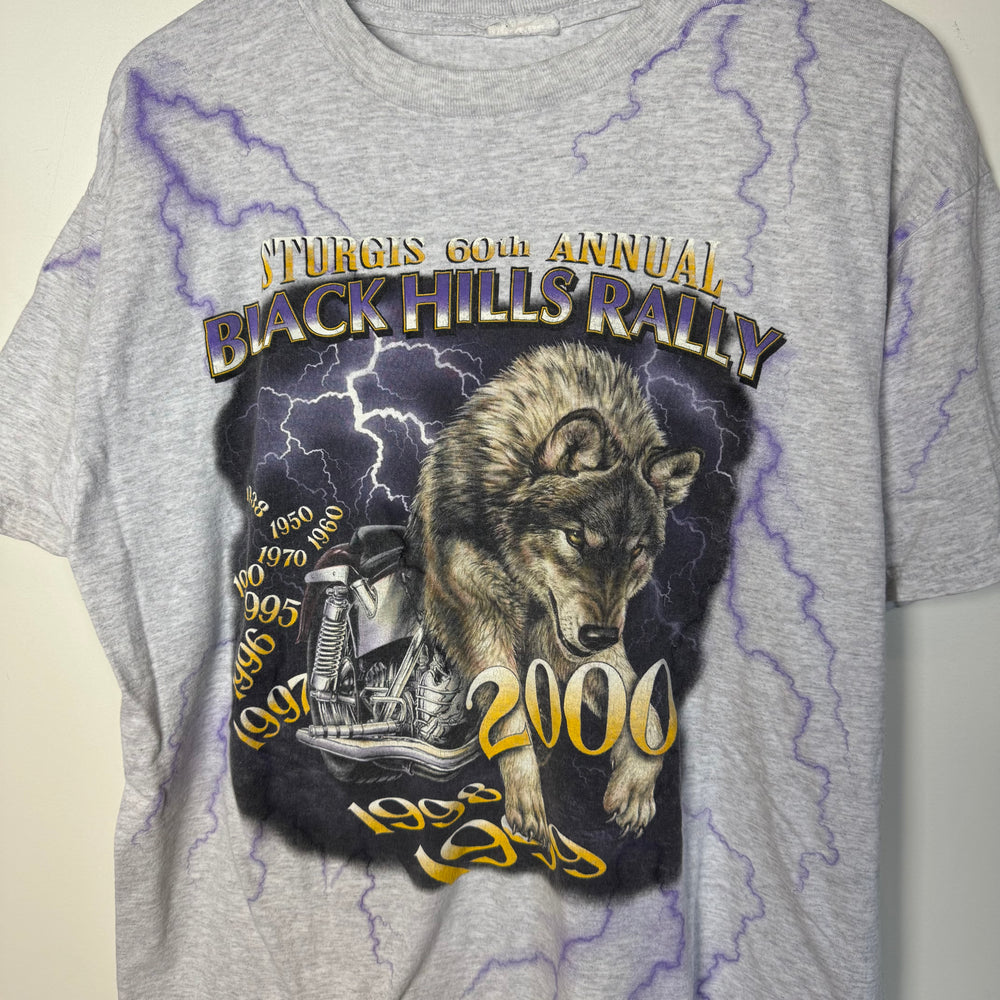Vintage 2000 STURGIS Bike Rally All Over Print Lightning Tshirt