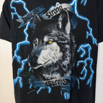 Vintage 90's USA Thunder WOLF Wildlife All Over Print Tshirt