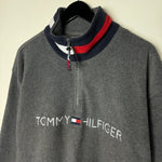 Vintage TOMMY HILFIGER Script Fleece 1/4 Zip Sweater