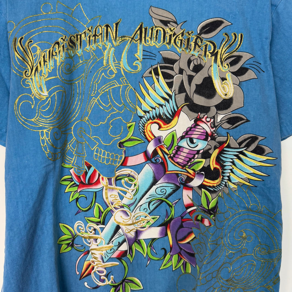 Vintage Y2K Christian Audigier Tattoo Graphic Tshirt