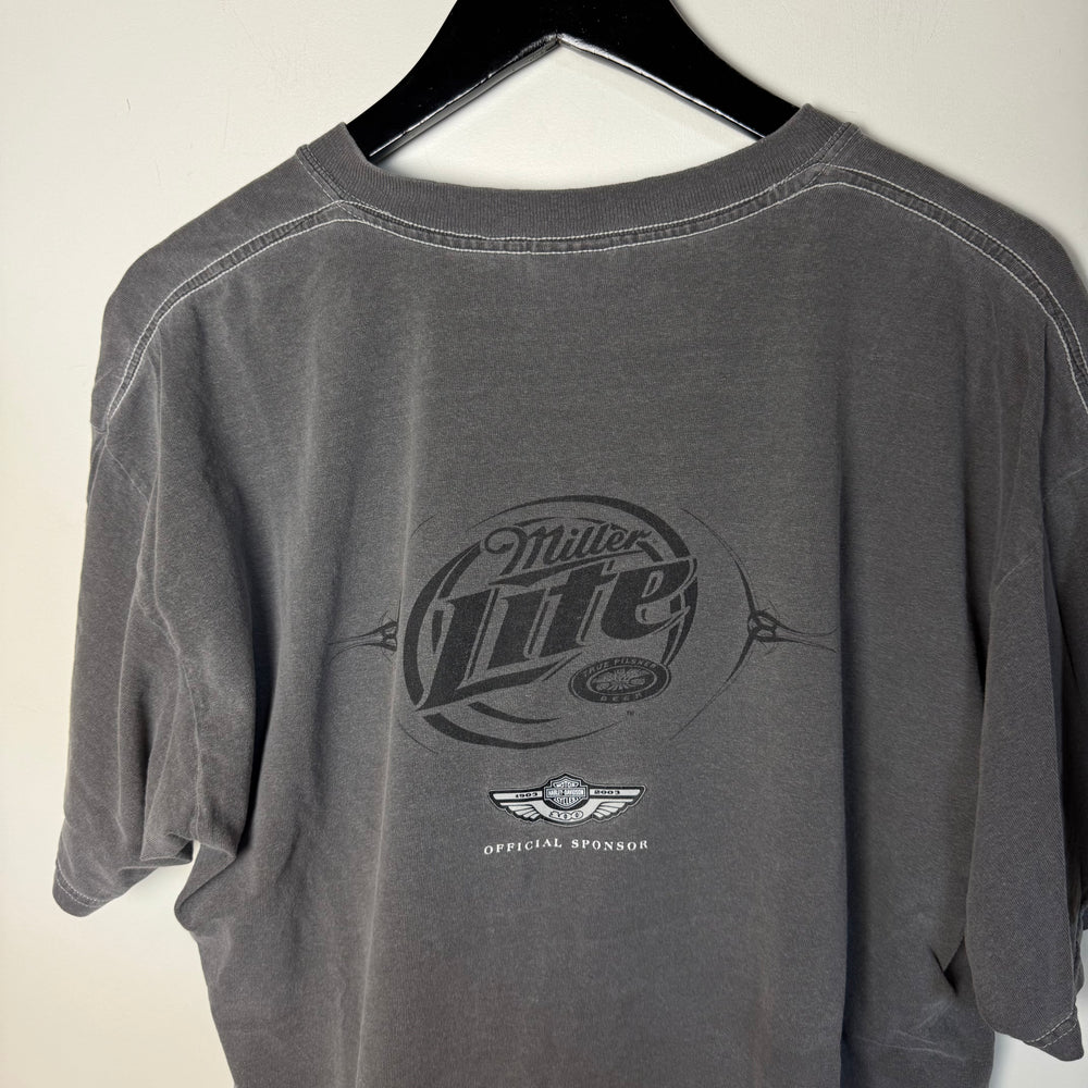 Vintage 2003 HARLEY DAVIDSON Miller Lite Beer Promo Tshirt