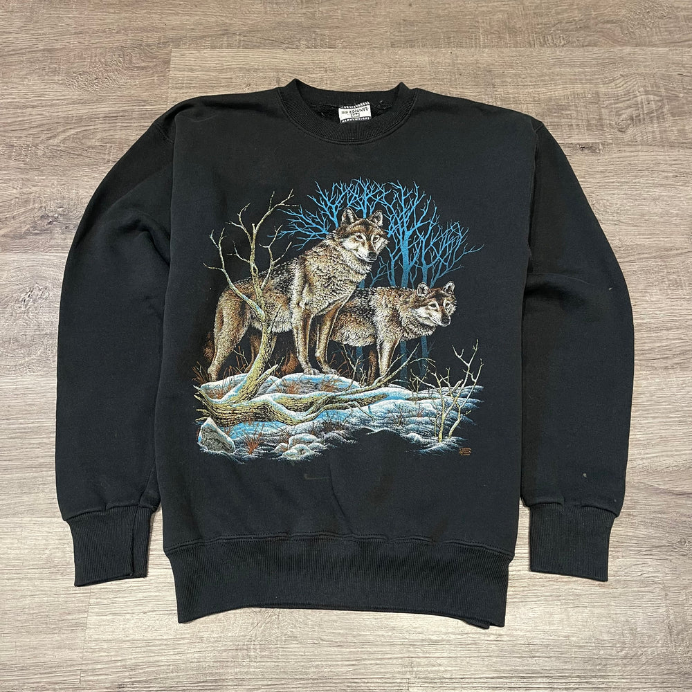 Vintage 90s WOLF Wildlife Crewneck Sweatshirt