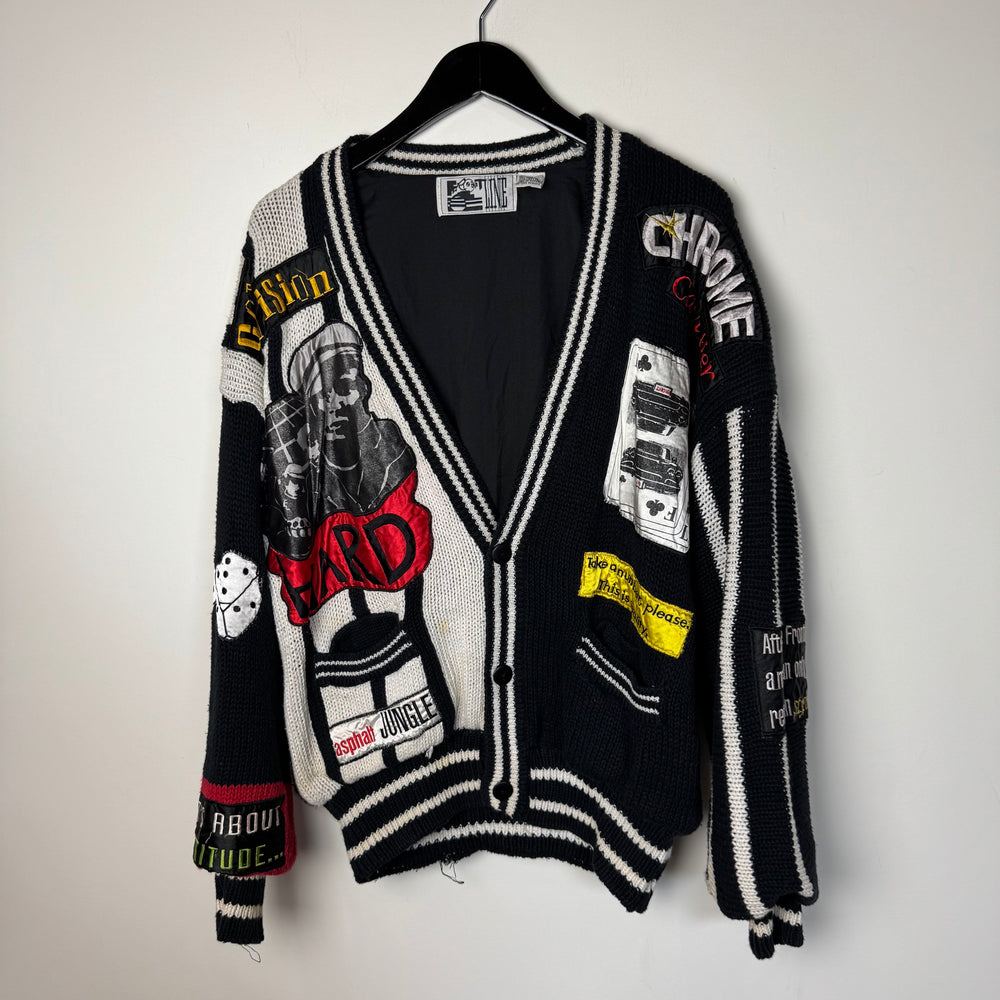 Vintage 90's FRONTLINE Chrome Cavalier Knit Cardigan Sweater