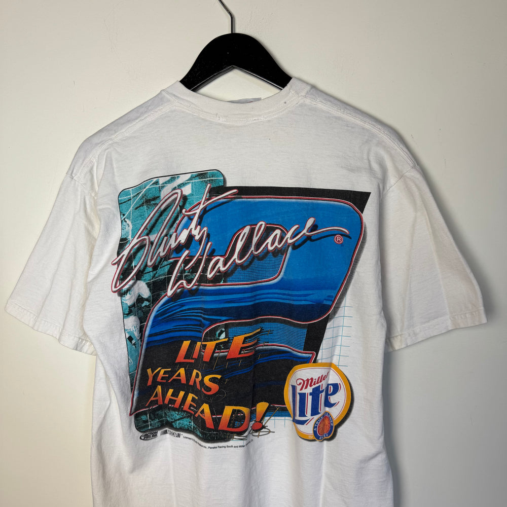 Vintage 90's NASCAR Racing Miller Lite Beer Rusty Wallace Tshirt
