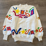 Vintage 90's ABSTRACT Mock Neck Sweatshirt