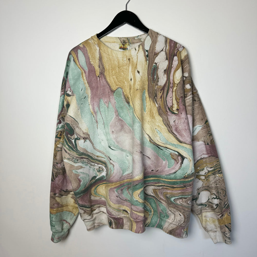 Vintage 90's MARBLE DYE Crewneck Sweatshirt