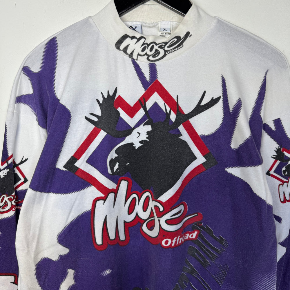 Vintage 90's MOOSE Off Road Racing Long Sleeve Tshirt