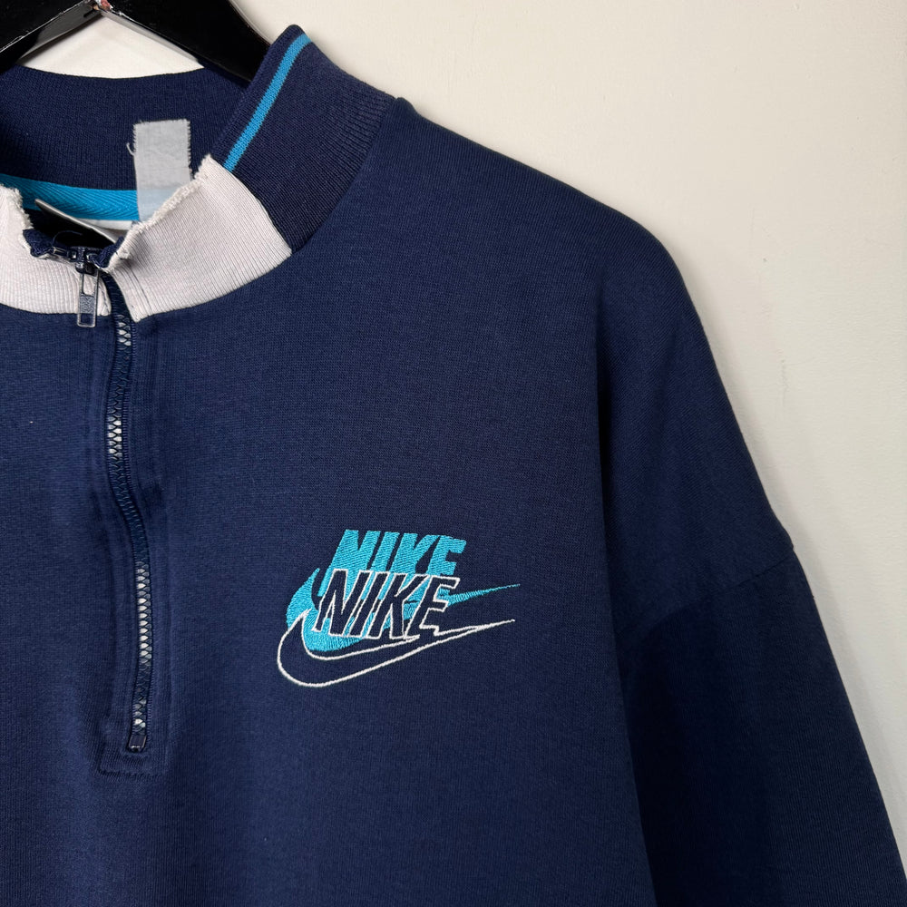 Vintage 90's NIKE Grey Tag 1/4 Zip Sweatshirt