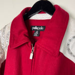 Vintage PELLE PELLE Wool & Leather Embellished Bomber Jacket