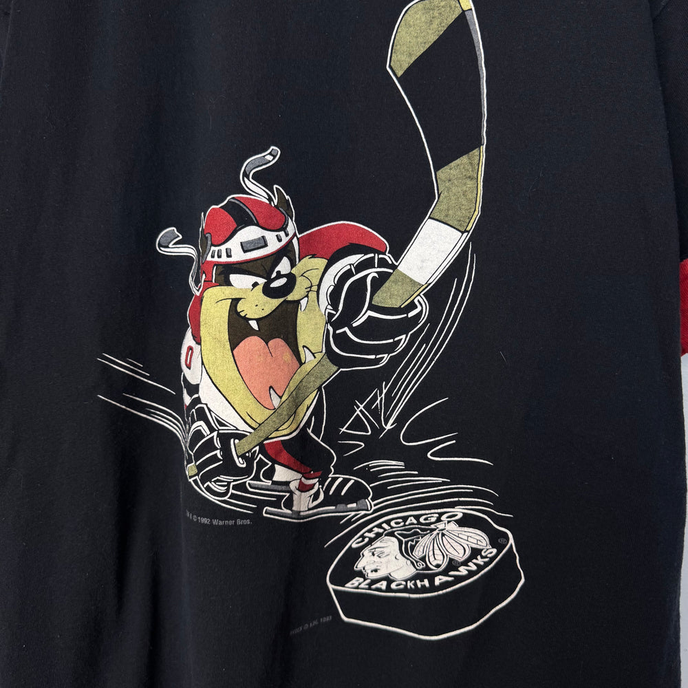 Vintage 90's NHL Looney Tunes TAZ Blackhawks Tshirt