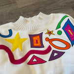 Vintage 90's ABSTRACT Mock Neck Sweatshirt